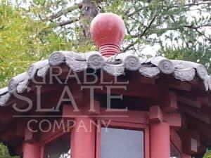 chinese antique clay roofing tile on a pagoda in new jersey