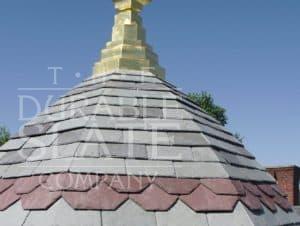 slate dome with gold coated ornamental fixture