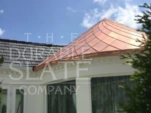 custom copper roof and slte roof on private residence in arizona