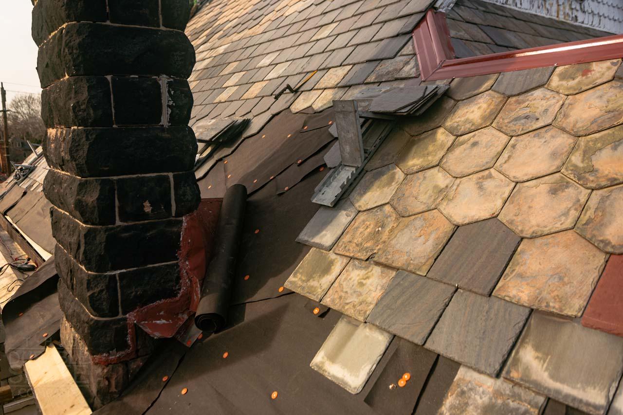 the roof of a building