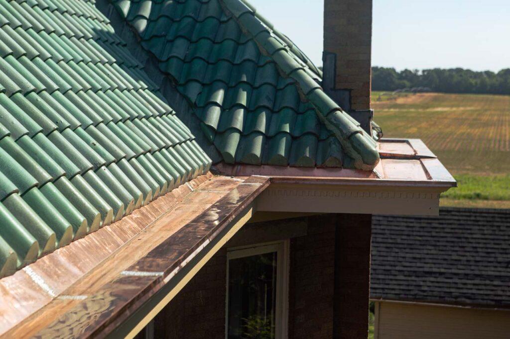 the roof of a building