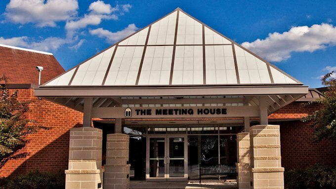 the meeting house in columbia maryland as seen from the front entrance